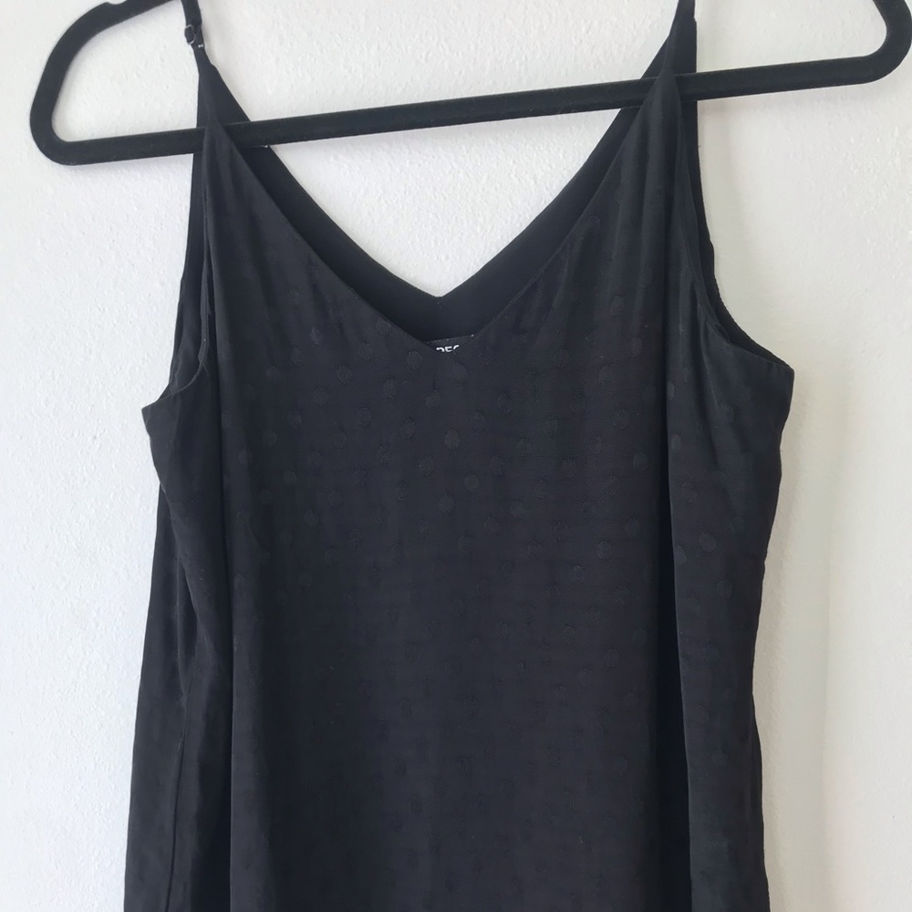 Express Tops Velvet Dot Downtown Cami Black, Size: Petite Small - Picture 7 of 8